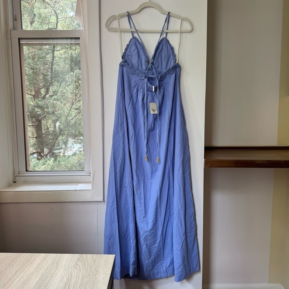 NWT Free People Lovey Maxi Dress Long Crochet Lace Summer Spring Purple Cotton - Picture 11 of 14
